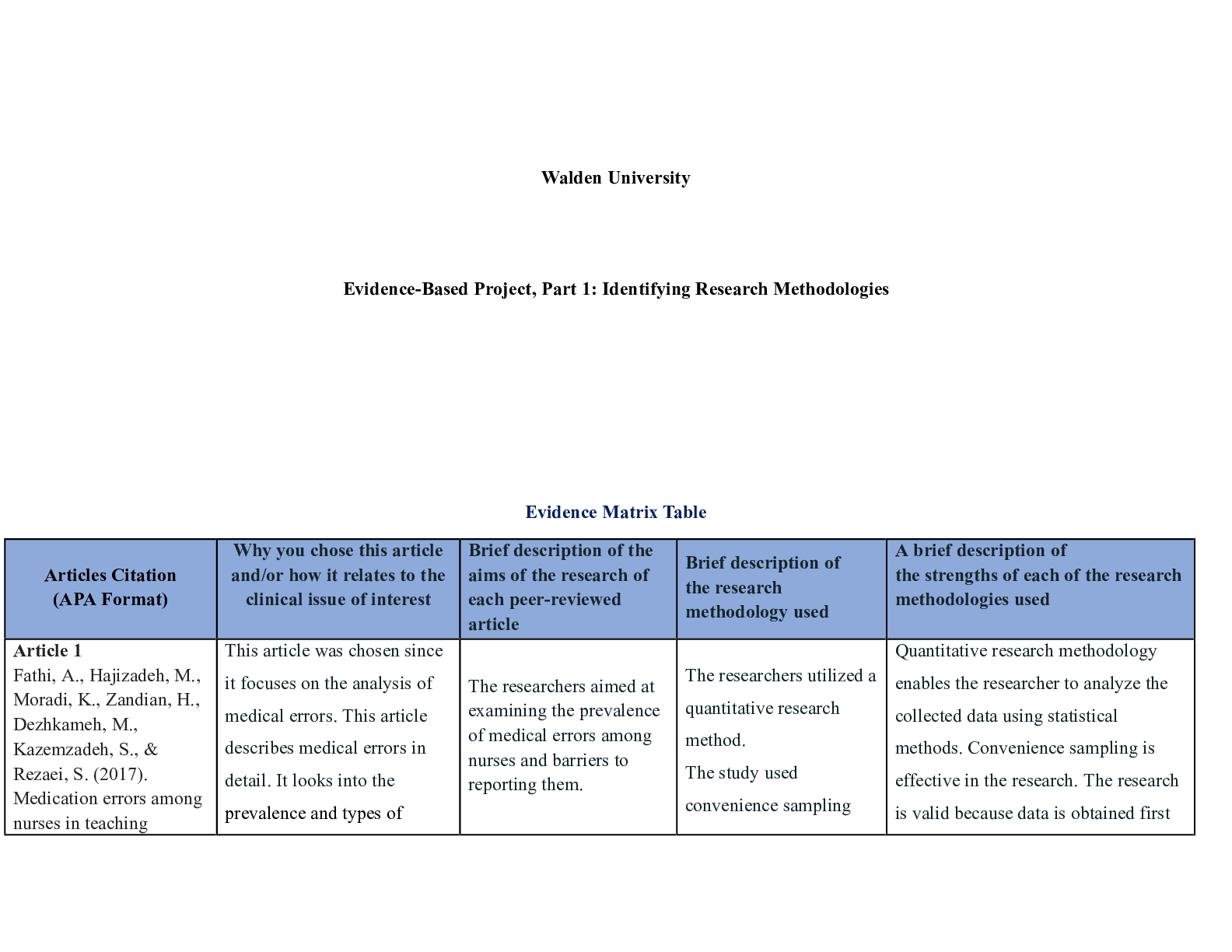 Preview image of Evidence_Based_Project__Part_1.docx    Walden University  Evidence-Based Project, Part 1: document